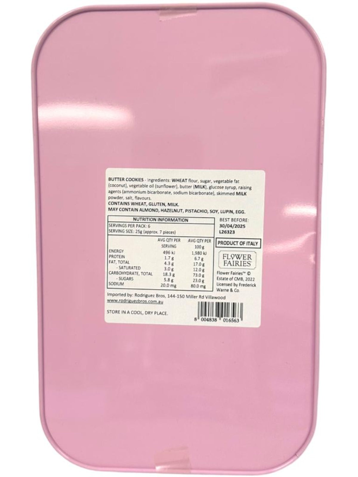 Marie Ange di Costa Flower Fairy Italian Butter Cookies—Il Bellezza in Pink 150g