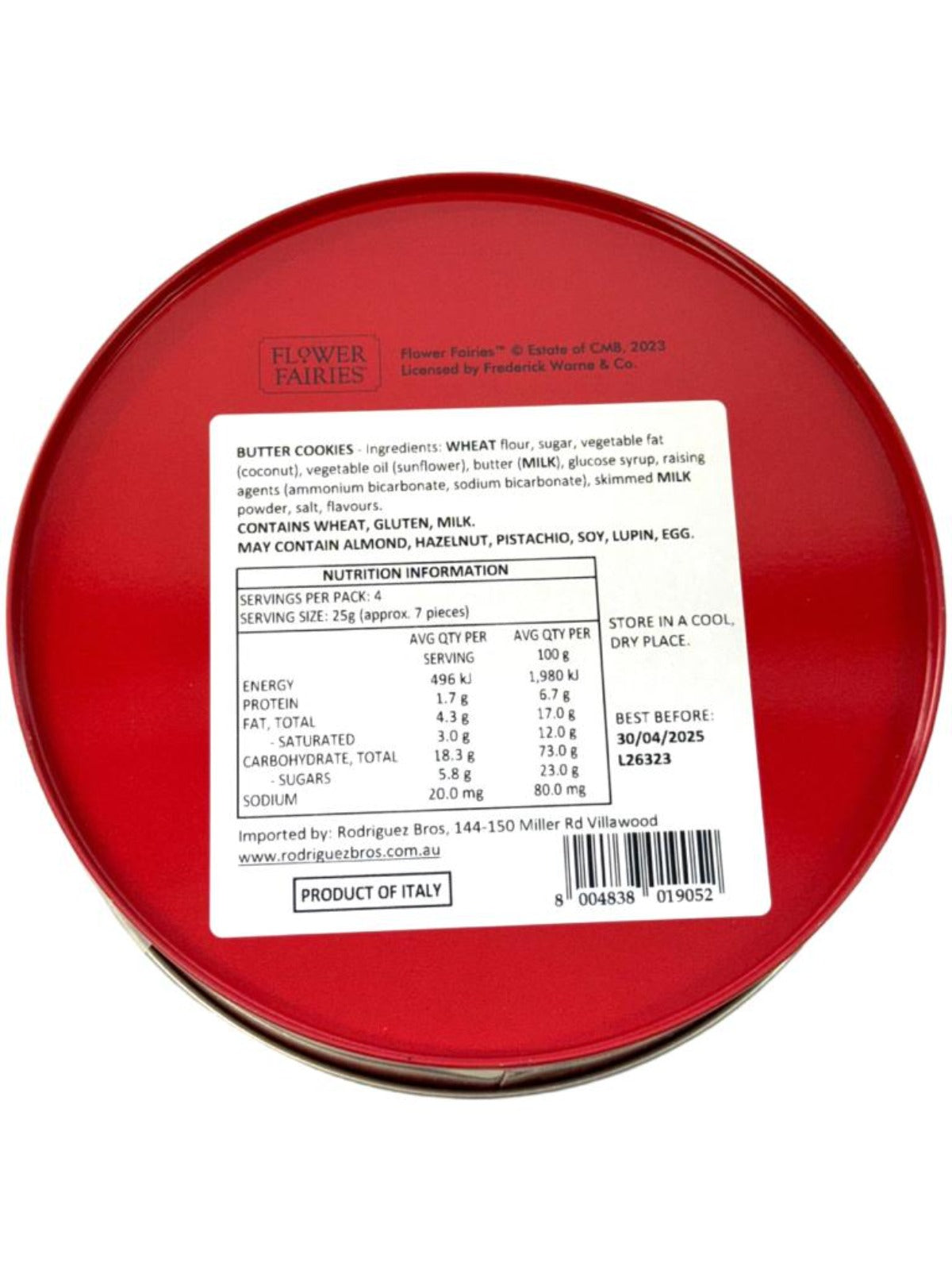 Marie Ange di Costa Flower Fairy Italian Butter Cookies—Il Girotondo in Red 100g