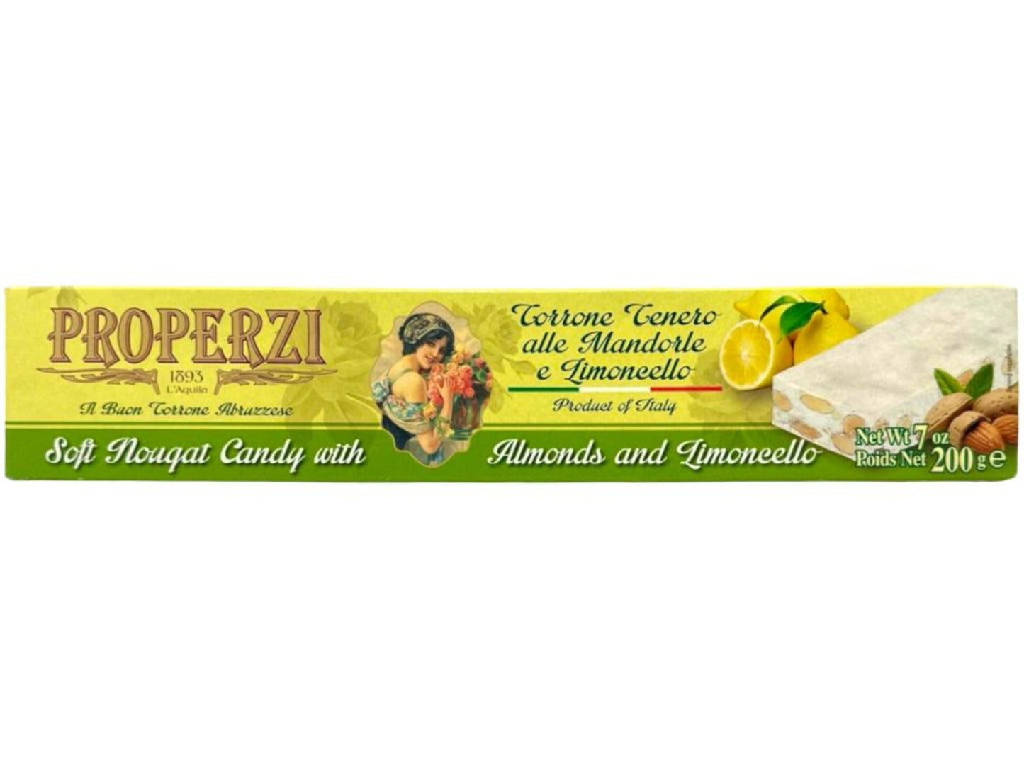 Properzi Italian Soft Nougat Candy With Almonds and Lemon 200g - 2 Pack Total 400g