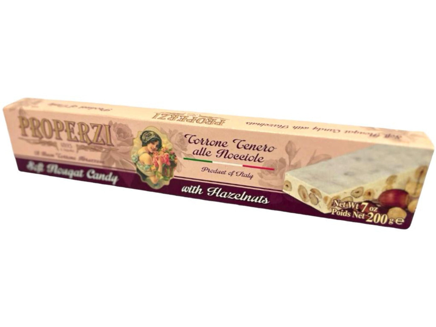Properzi Italian Soft Nougat Candy With Hazelnuts 200g - 2 Pack Total 400g