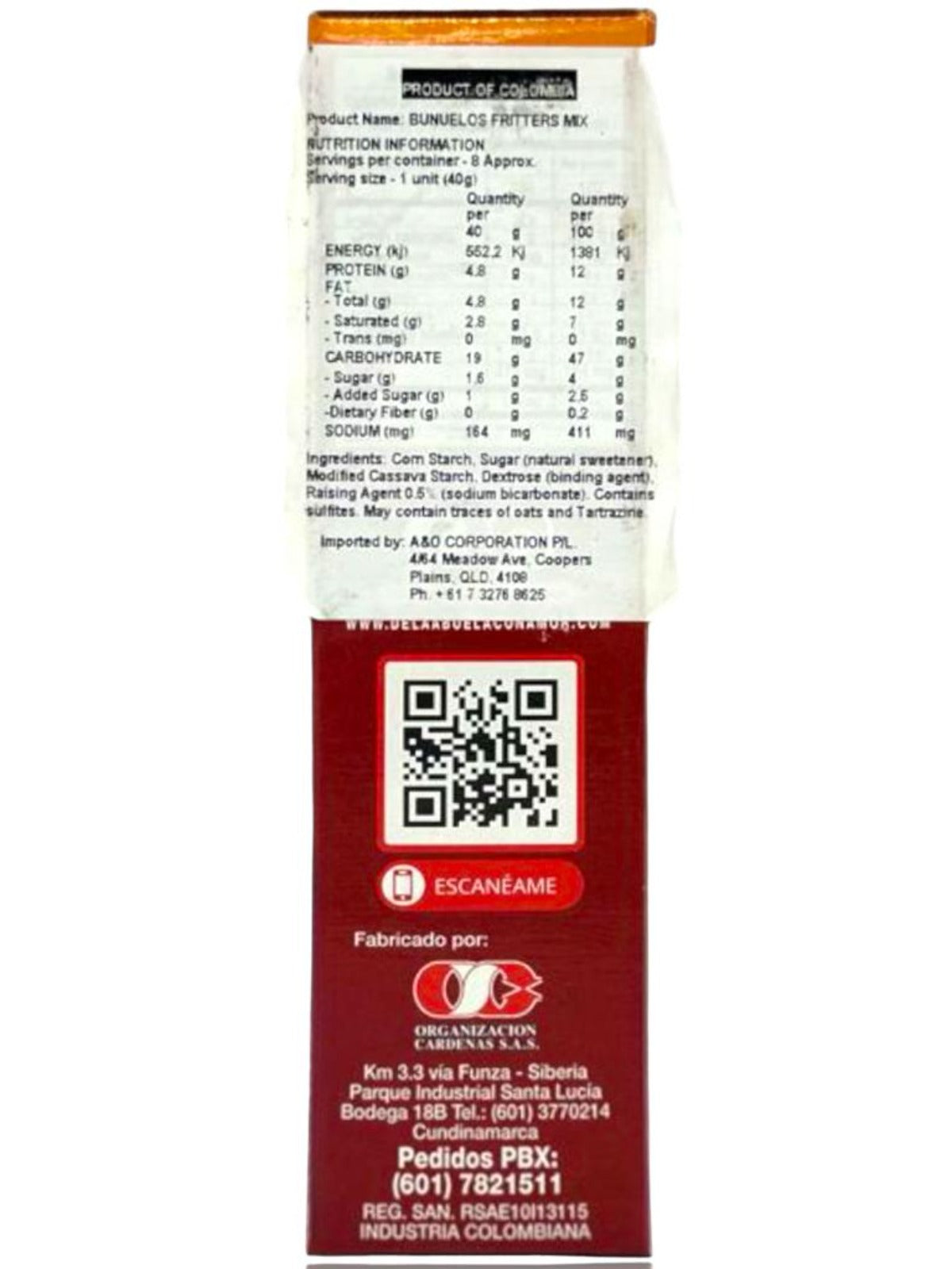 De la Abuela Bunuelos Colombian Fritters 300g ea 4 Pack 1200g Total
