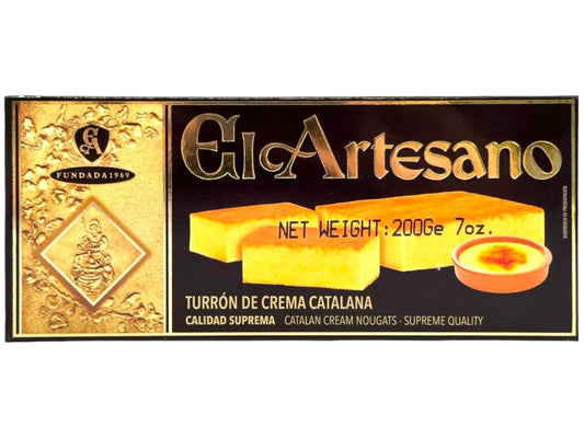 El Artesano Turron de Crema Catalana Spanish Catalan Cream Nougat 200g