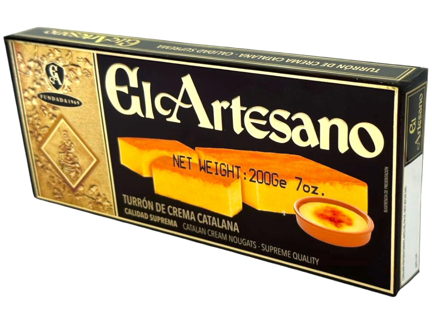 El Artesano Turron de Crema Catalana Spanish Catalan Cream Nougat 200g (Best Before 30-07-2026)