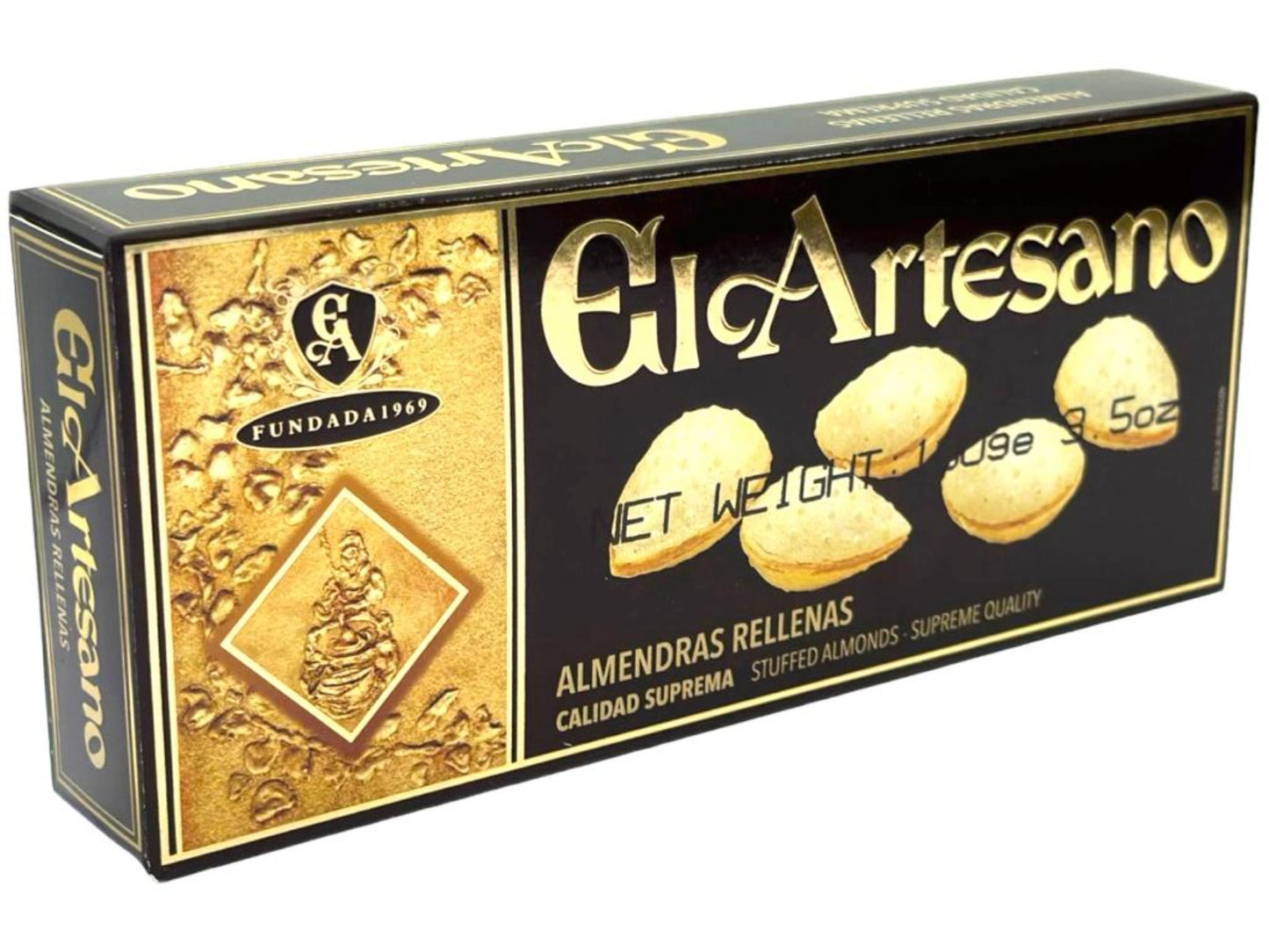El Artesano Spanish Wafer Stuffed with Almond Cream Almendras Rellenas 100g (Best Before 30-01-2026)