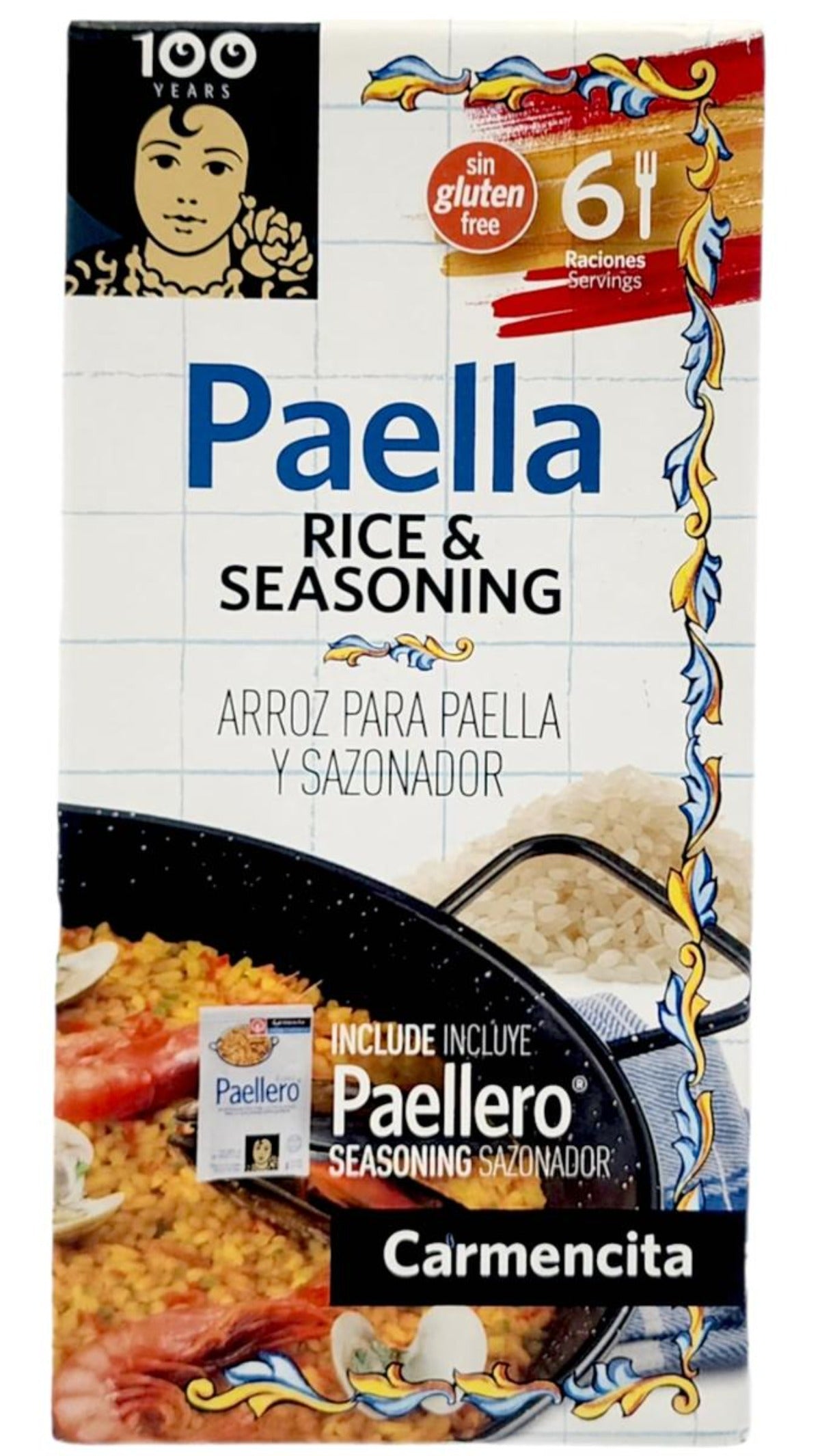 Carmencita Spanish Paella Rice And Seasoning 604g - 2 Pack 1.2kg total