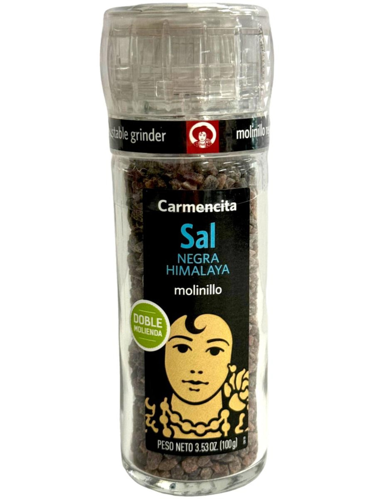 Carmencita Spanish Himalayan Black Salt Grinders 100g -  2 Pack 200g Total