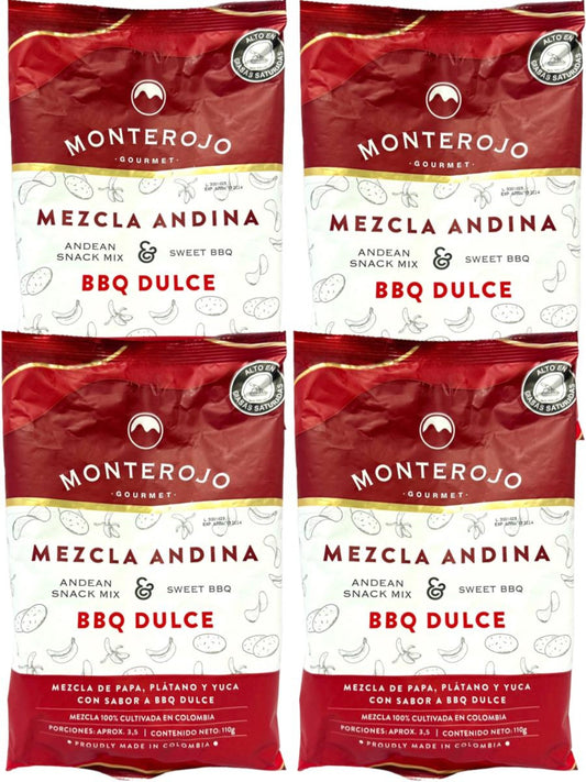 Monterojo Mezcla Andina Sweet BBQ Flavoured Snack Mix 110g - 4 Pack Total 440g