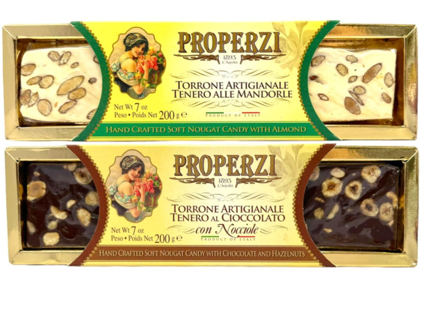 Properzi Italian Hand Crafted Soft Nougat Candy -2 Pack 200g Each Total 400g