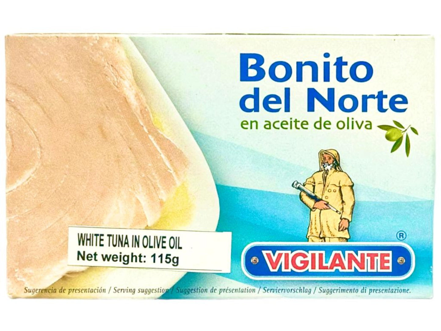 Vigilante Bonito del Norte en Aceite de Oliva - Spanish White Tuna in Olive Oil 115g - 4 Pack Total 460g