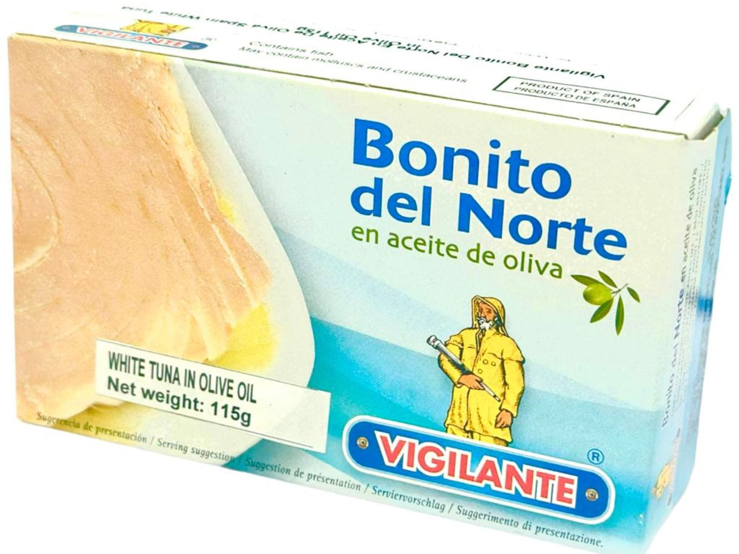 Vigilante Bonito del Norte en Aceite de Oliva - Spanish White Tuna in Olive Oil 115g - 4 Pack Total 460g