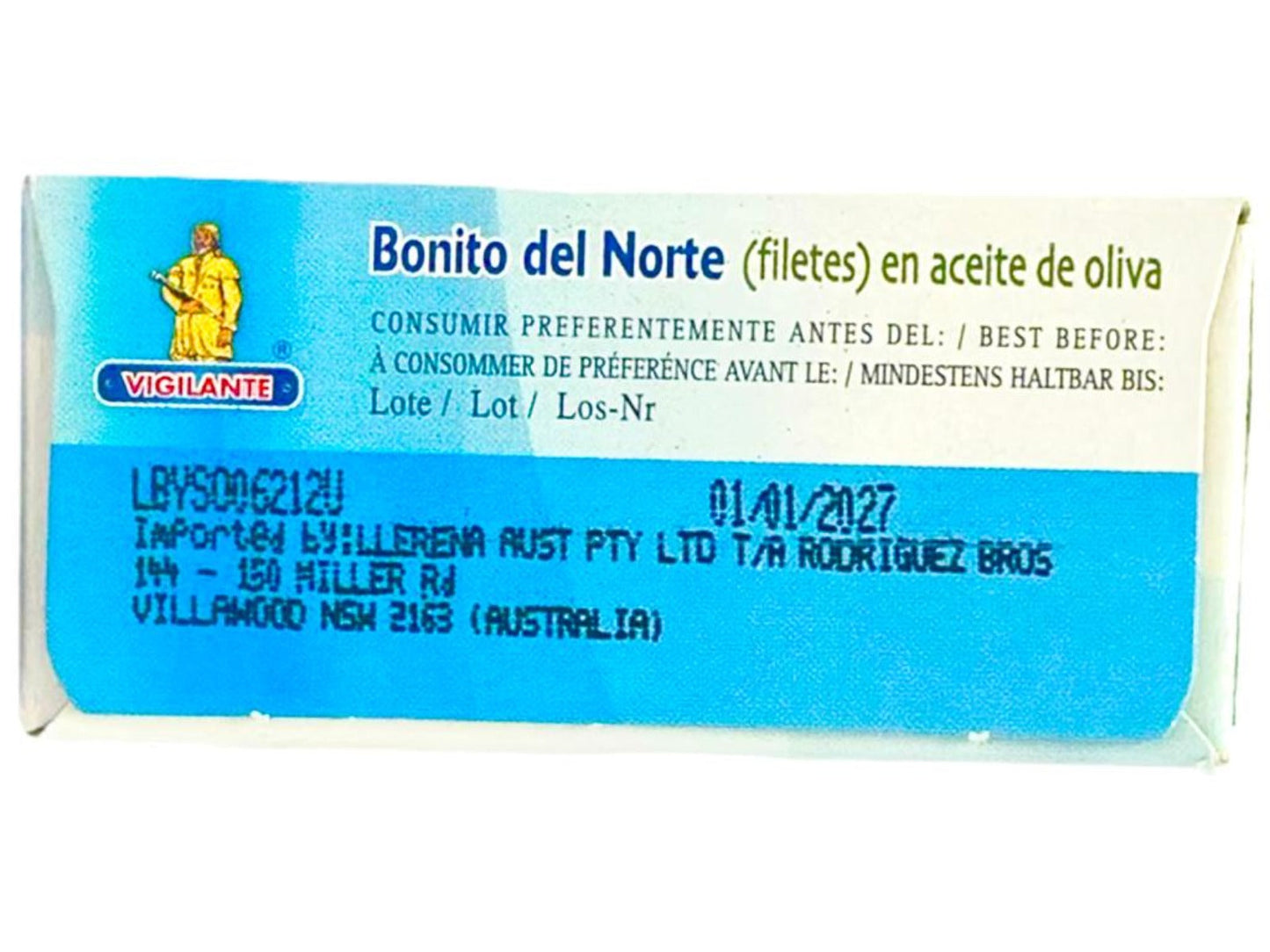 Vigilante Bonito del Norte Filetes en Aceite de Oliva - Spanish White Tuna Fillets in Olive Oil 115g - 4 Pack Total 640g