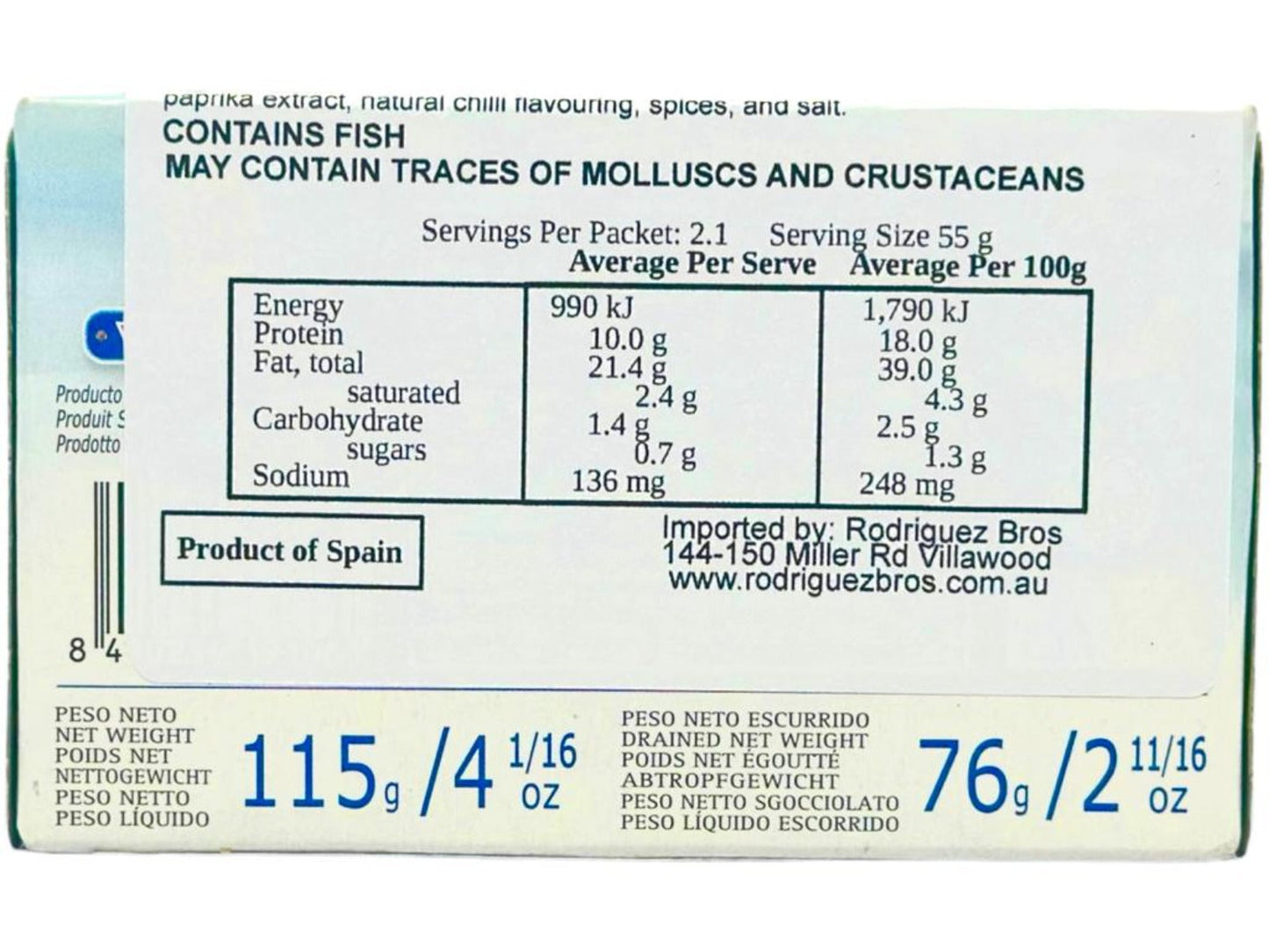 Vigilante Atun Claro a la Gallega Picante Spain - Spanish Yellowfin Tuna in Hot Galican Sauce 115g - 4 Pack Total 460g