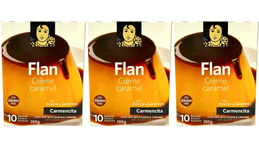 Carmencita Flan Spanish Creme Caramel With Sugar And Caramel 190g - 3 Pack Total 570g