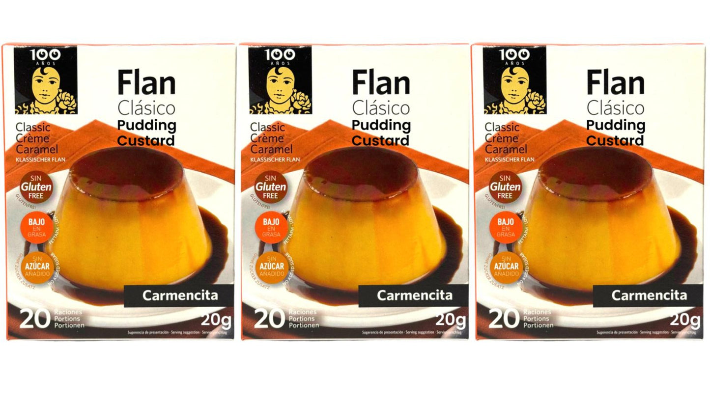 Carmencita Flan Spanish Pudding Custard Mix 20g - 3 Pack Total 60g (Best Before 01-12-2025)