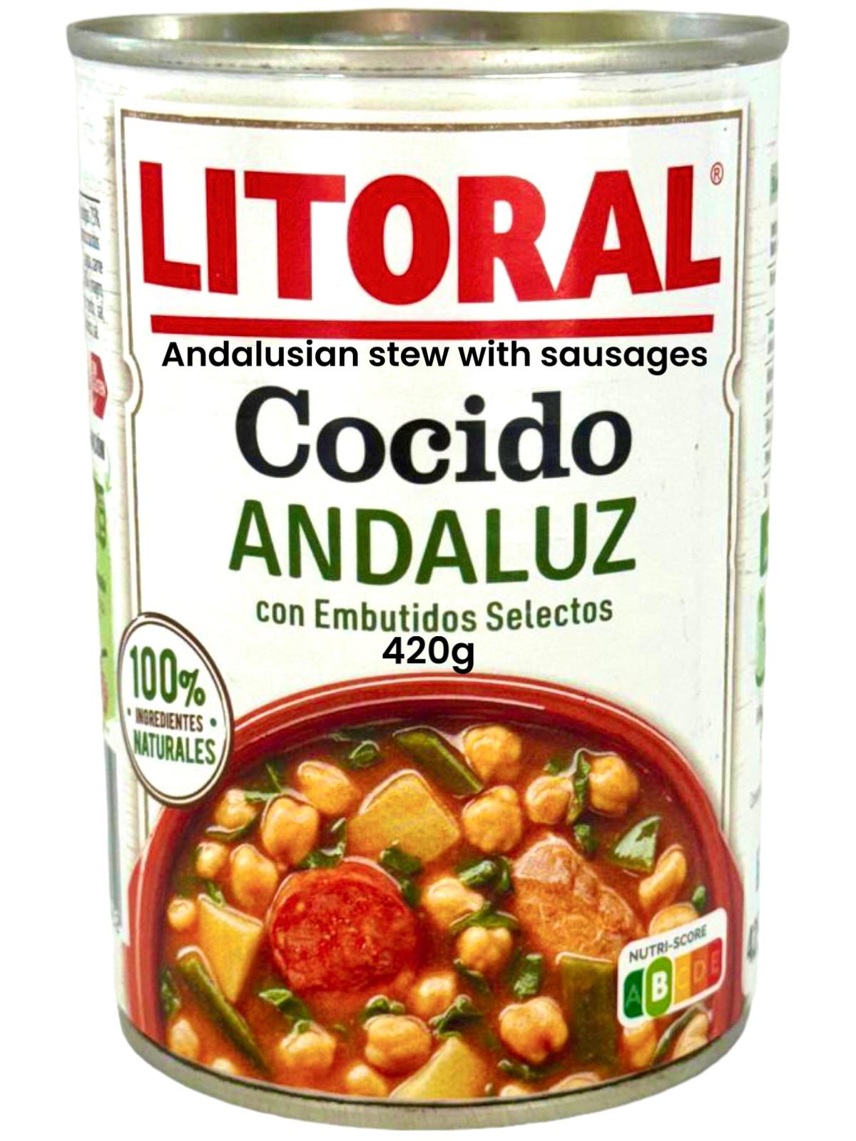 Litoral Cocido Andaluz Spanish Andalusian Stew With Sausages 420g -6 Pack Total 2520g