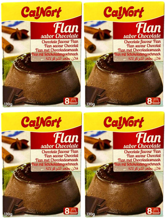 Calnort Spanish Chocolate Flavour Flan 130g-  4 Pack Total 620g