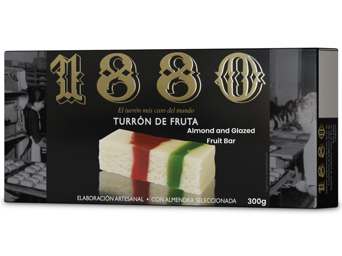 1880 Turron de Fruta Almond and Glazed Fruit Bar 250g