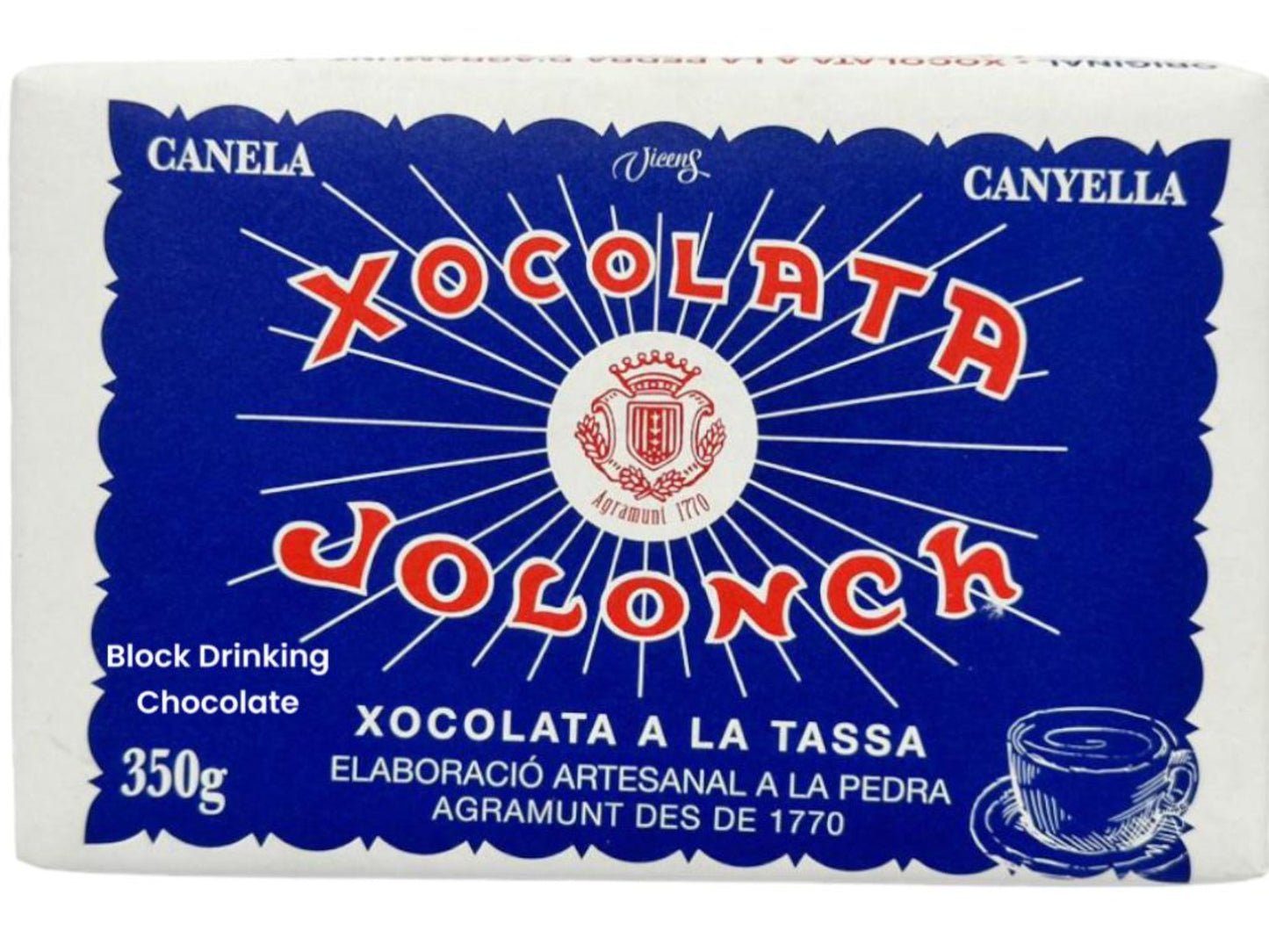 Vicens Xocolata Jolonch Xoxolata A La Pedra A La Tazza Spanish Stone Ground Hot Chocolate 350g