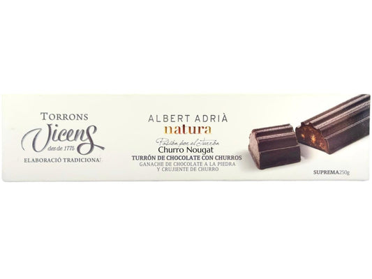 Vicens Albert Adria Natura Turron De Chocolate Con Churros Spanish Chocolate With Churros Flavoured Nougat 250g