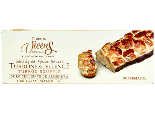 Vicens Turron Souffle Spanish Souffle Flavoured Hard Almond Nougat 100G