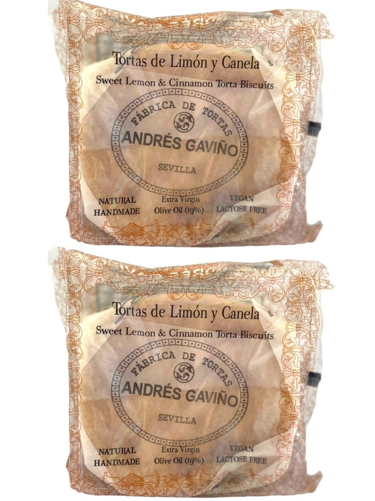 Andres Gavino Spanish Lemon And Cinnamon Tortas 180g Twin Pack 360g Total