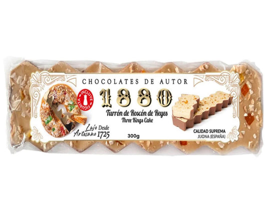 1880 Turron de Roscon de Reyes Praline Chocolate 3 Kings Cake 300g