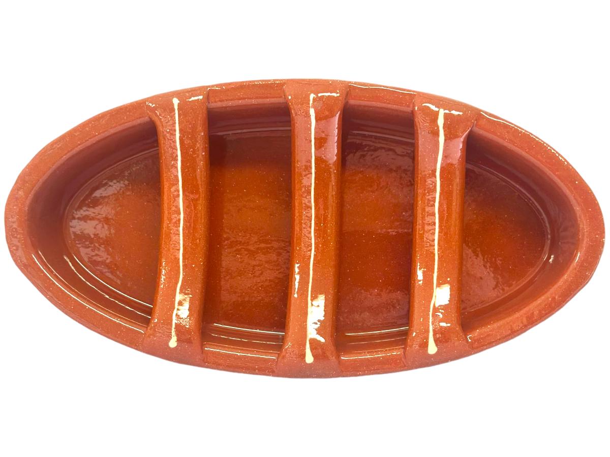 Edgar Picas Assador de Chourico Regional 1 Portuguese Terracotta Sausage Roaster 24cm x 12 cm x 4cm
