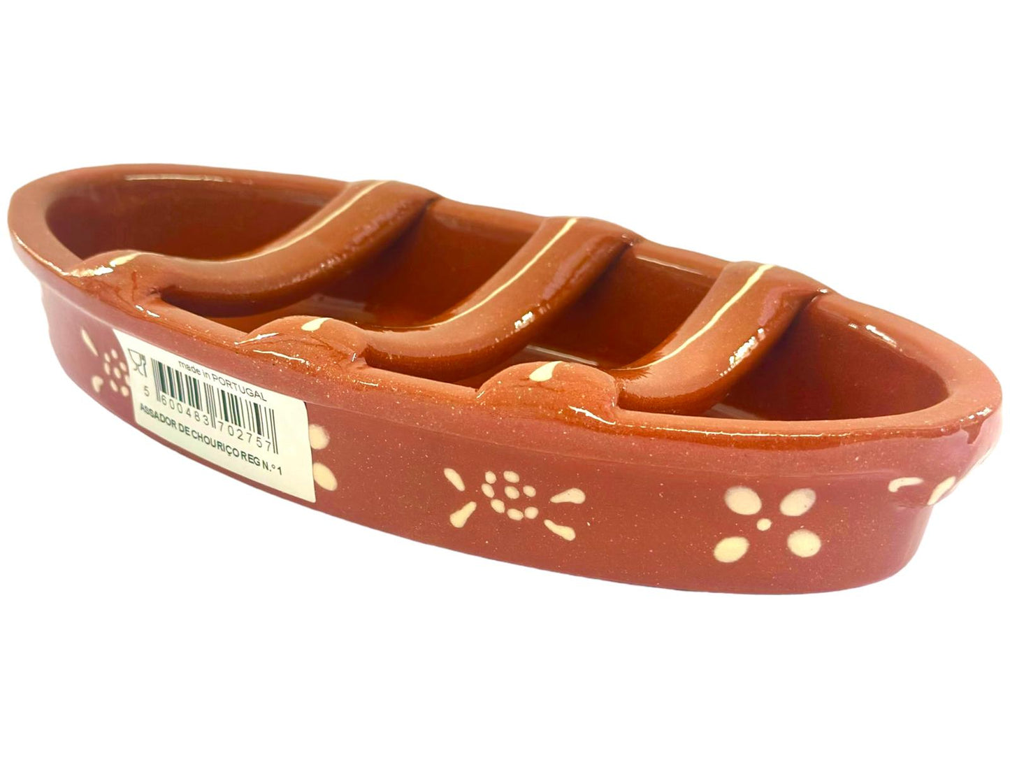 Edgar Picas Assador de Chourico Regional 1 Portuguese Terracotta Sausage Roaster 24cm x 12 cm x 4cm