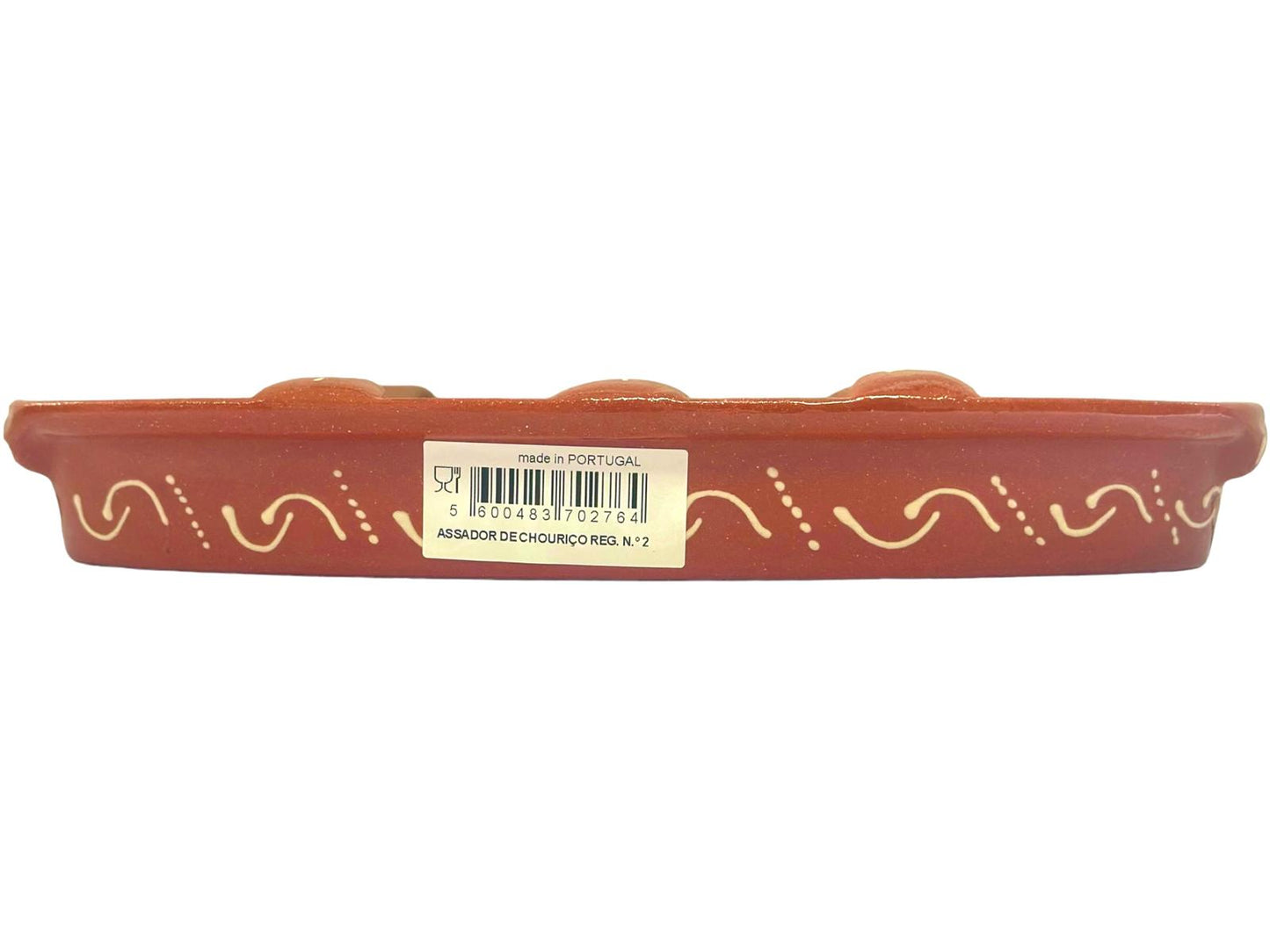 Edgar Picas Assador de Chourico Regional 2 Portuguese Terracotta Sausage Roaster 28cm x 13.5cm x 4cm
