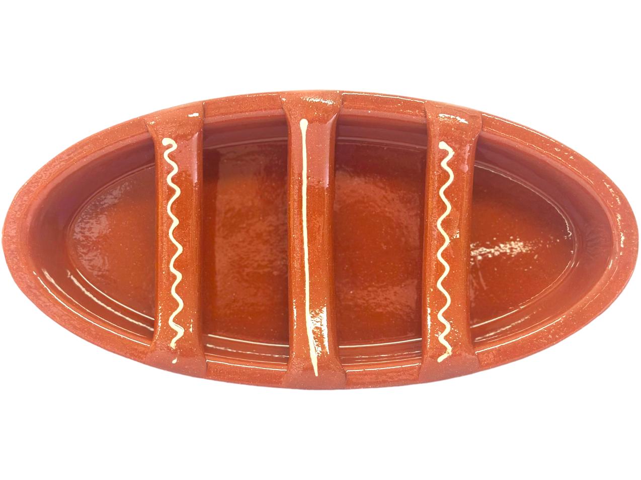 Edgar Picas Assador de Chourico Regional 2 Portuguese Terracotta Sausage Roaster 28cm x 13.5cm x 4cm