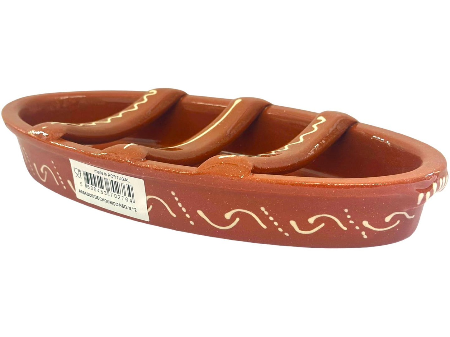 Edgar Picas Assador de Chourico Regional 2 Portuguese Terracotta Sausage Roaster 28cm x 13.5cm x 4cm