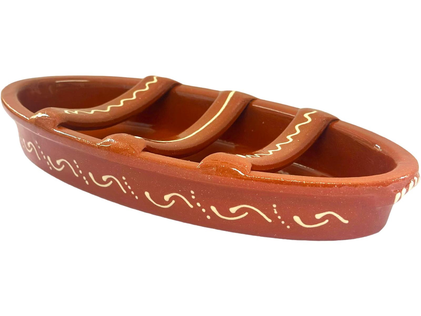 Edgar Picas Assador de Chourico Regional 2 Portuguese Terracotta Sausage Roaster 28cm x 13.5cm x 4cm
