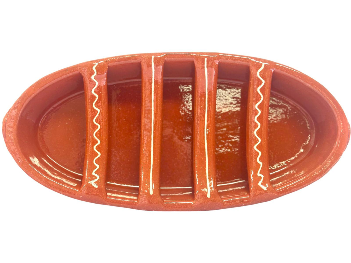 Edgar Picas Assador de Chourico Regional 3 Portuguese Terracotta Sausage Roaster 32cm x 15cm x 4.5cm