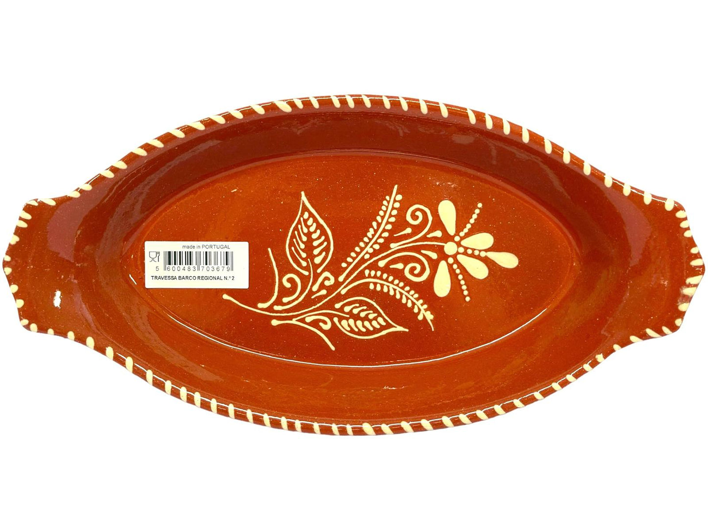 Edgar Picas Travessa Barco Regional 2 Portuguese Terracotta Boat Shaped Tray 33.5cm x 1.7cm x 4cm