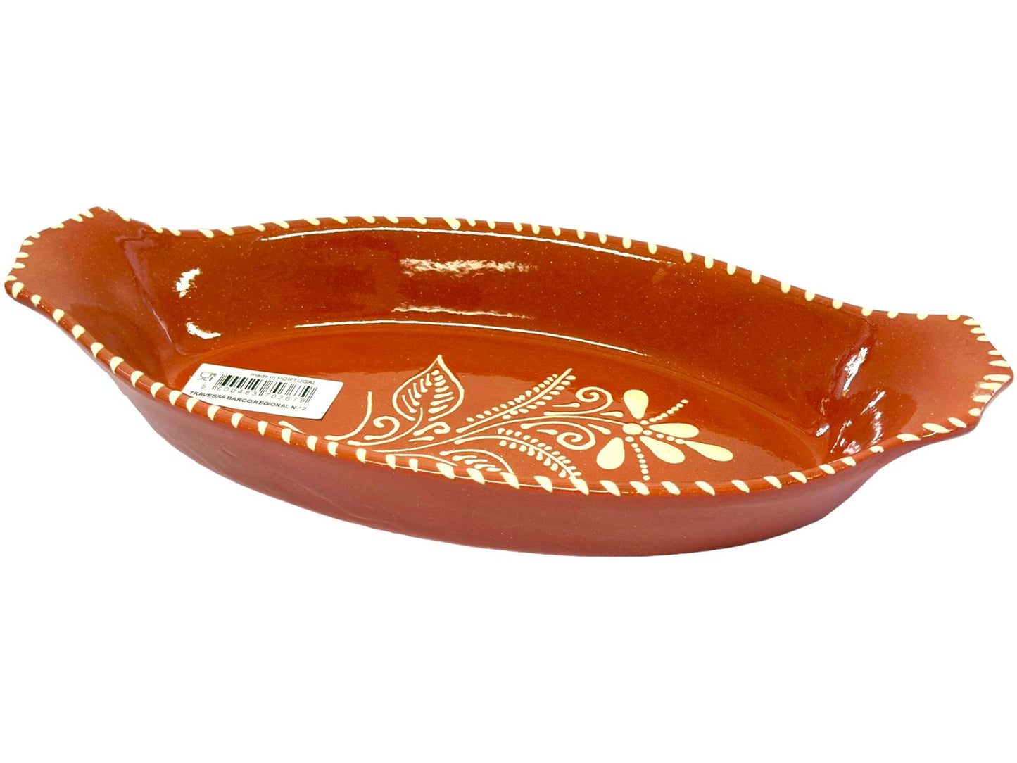Edgar Picas Travessa Barco Regional 2 Portuguese Terracotta Boat Shaped Tray 33.5cm x 1.7cm x 4cm