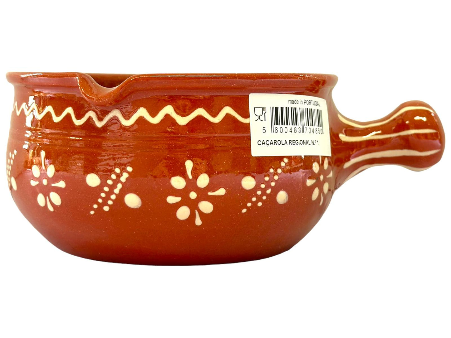 Edgar Picas Cacarola Regional 1 Portuguese Terracotta Pan with Handle 20cm x 15cm x 34cm