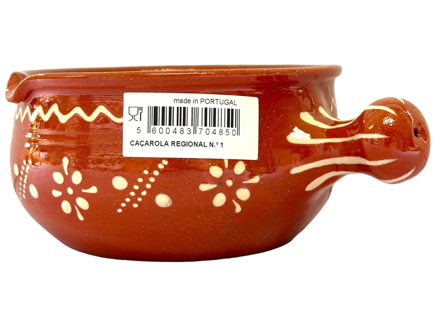 Edgar Picas Cacarola Regional 1 Portuguese Terracotta Pan with Handle 20cm x 15cm x 34cm
