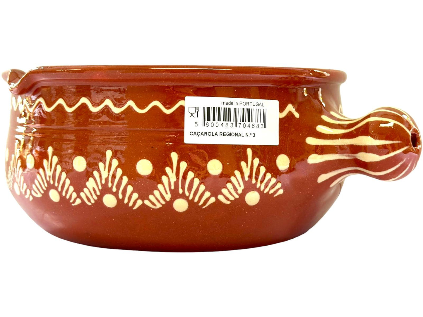 Edgar Picas Cacarola Regional 3 Portuguese Terracotta Pan with Handle 18cm x 23cm x 11cm