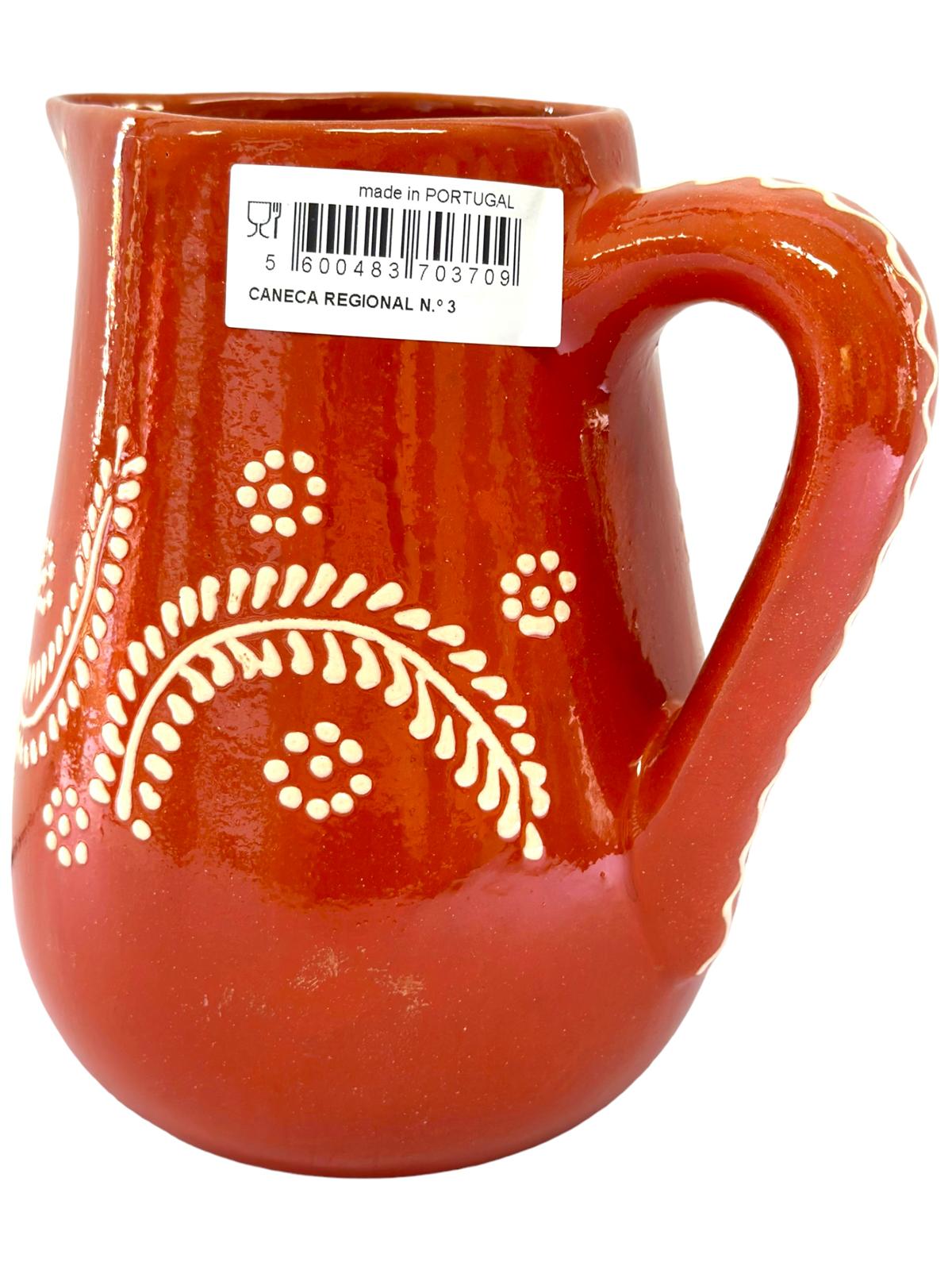 Edgar Picas Caneca Regional 3 Portuguese Terracotta Jug 18cm x 9.5cm x 19cm