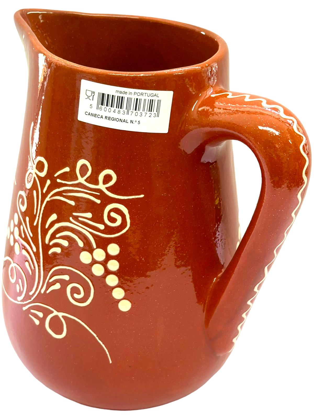 Edgar Picas Caneca Regional 5 Portuguese Terracotta Jug 25cm x 12.5cm x 26cm