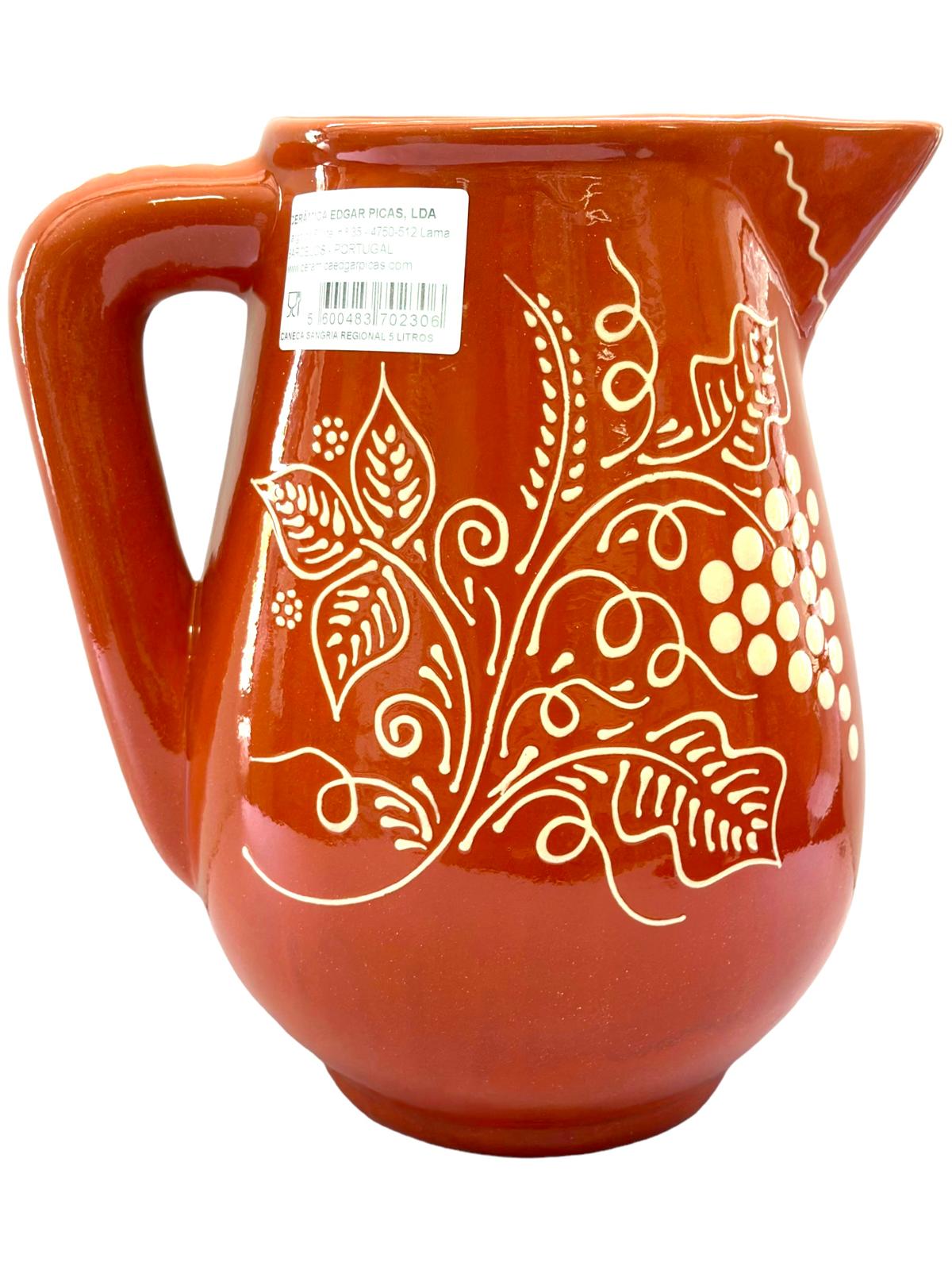 Edgar Picas Caneca Sangria Regional 5L Portuguese Terracotta Sangria Jug