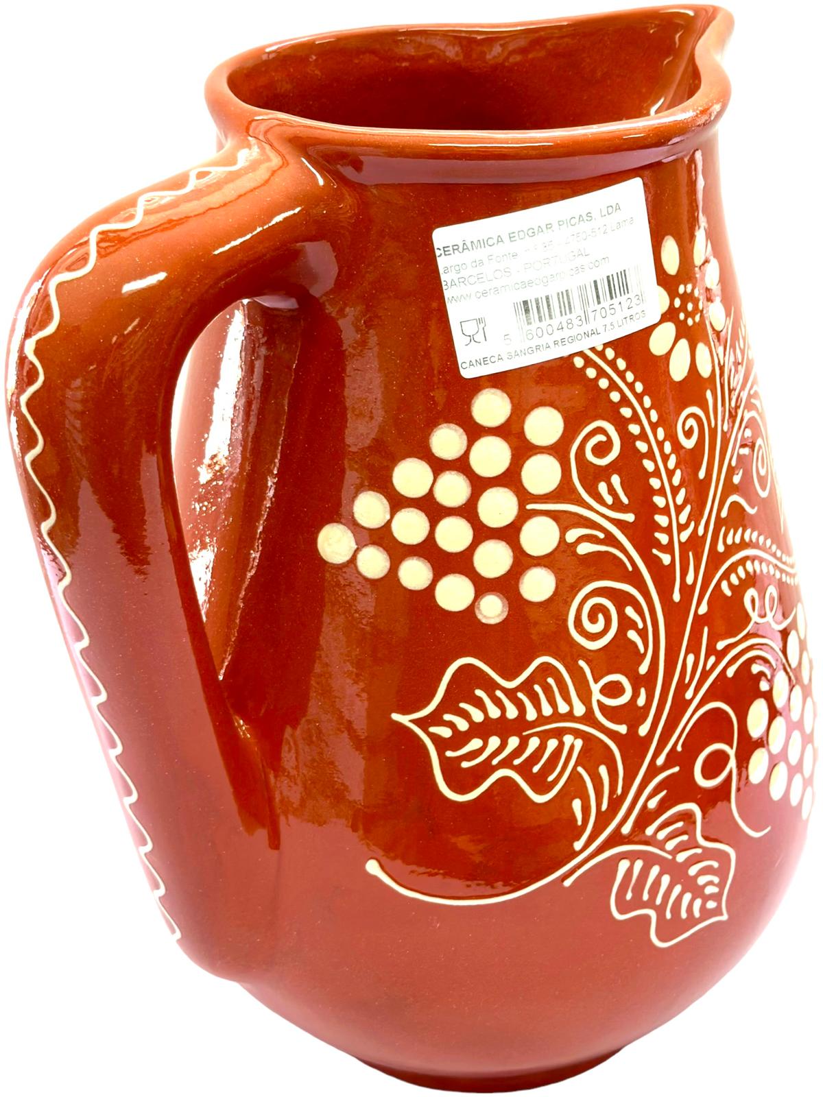 Edgar Picas Caneca Sangria Regional 7.5L Portuguese Terracotta Sangria Jug