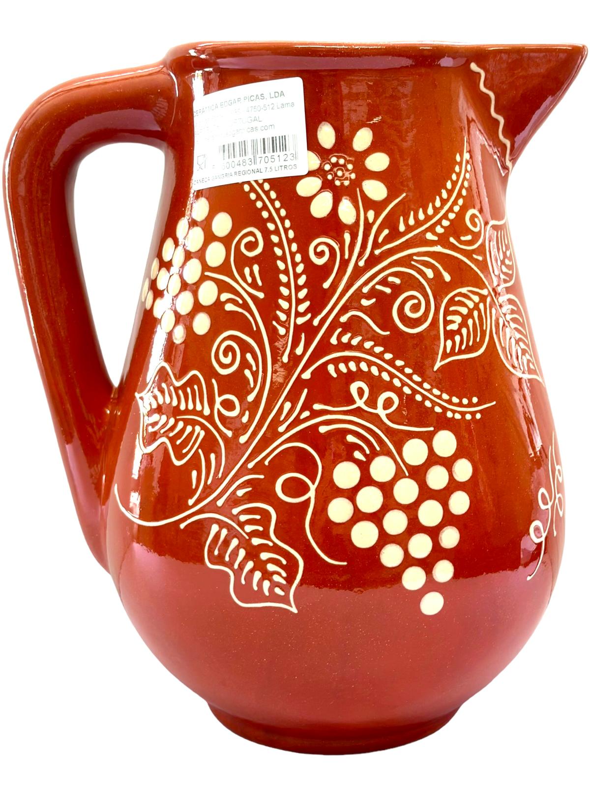 Edgar Picas Caneca Sangria Regional 7.5L Portuguese Terracotta Sangria Jug
