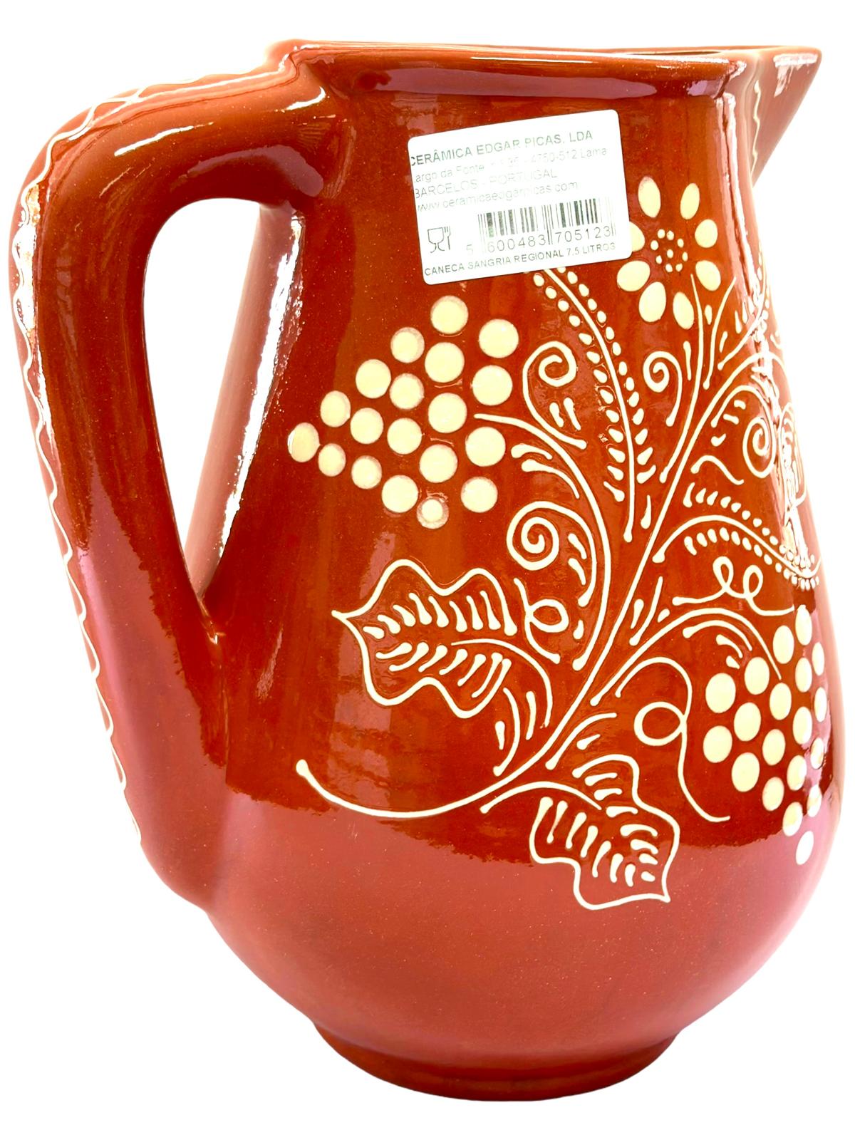 Edgar Picas Caneca Sangria Regional 7.5L Portuguese Terracotta Sangria Jug
