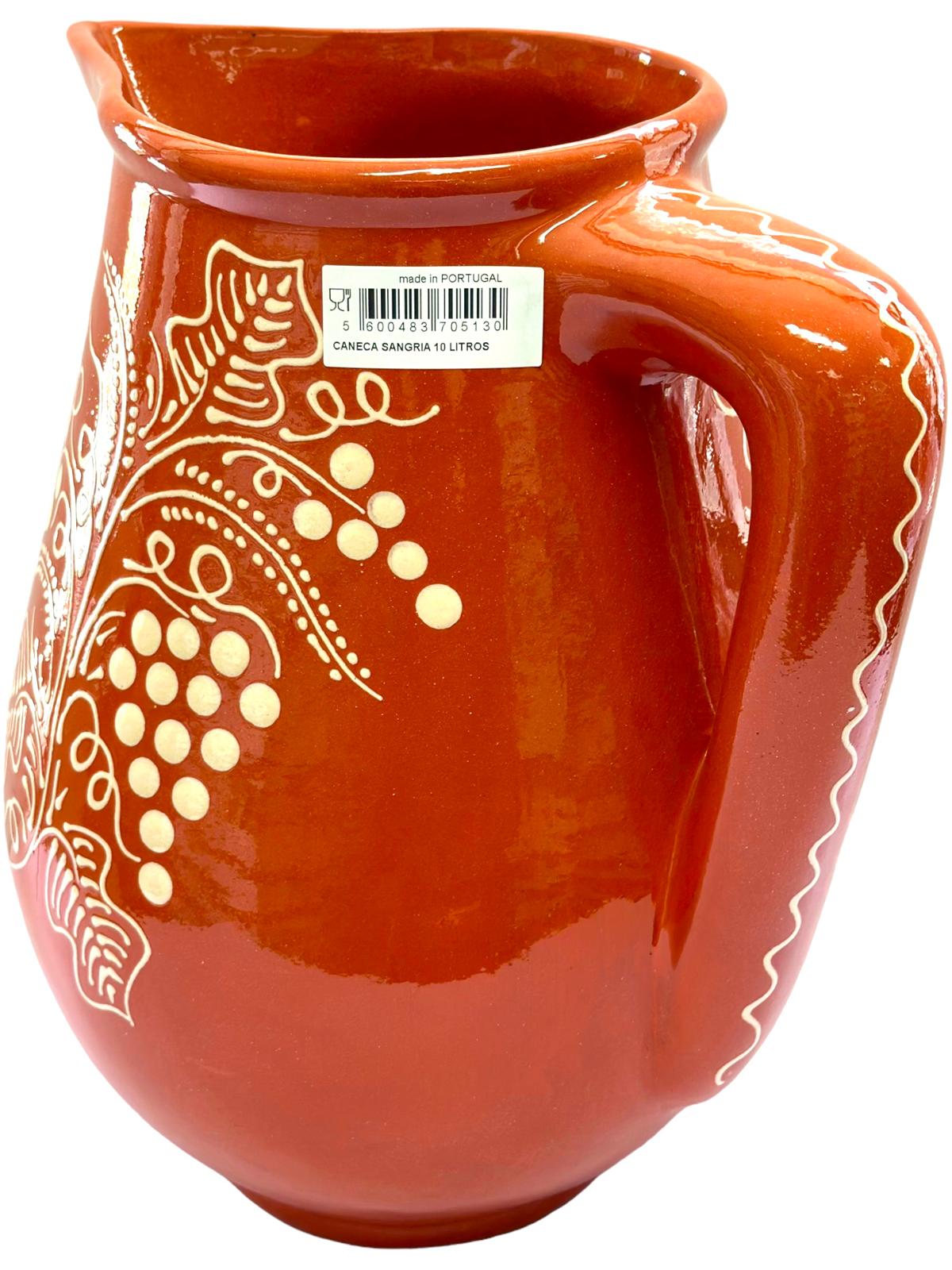 Edgar Picas Caneca Sangria Regional 10L Portuguese Terracotta Sangria Jug 31cm x 17cm x 26.5cm