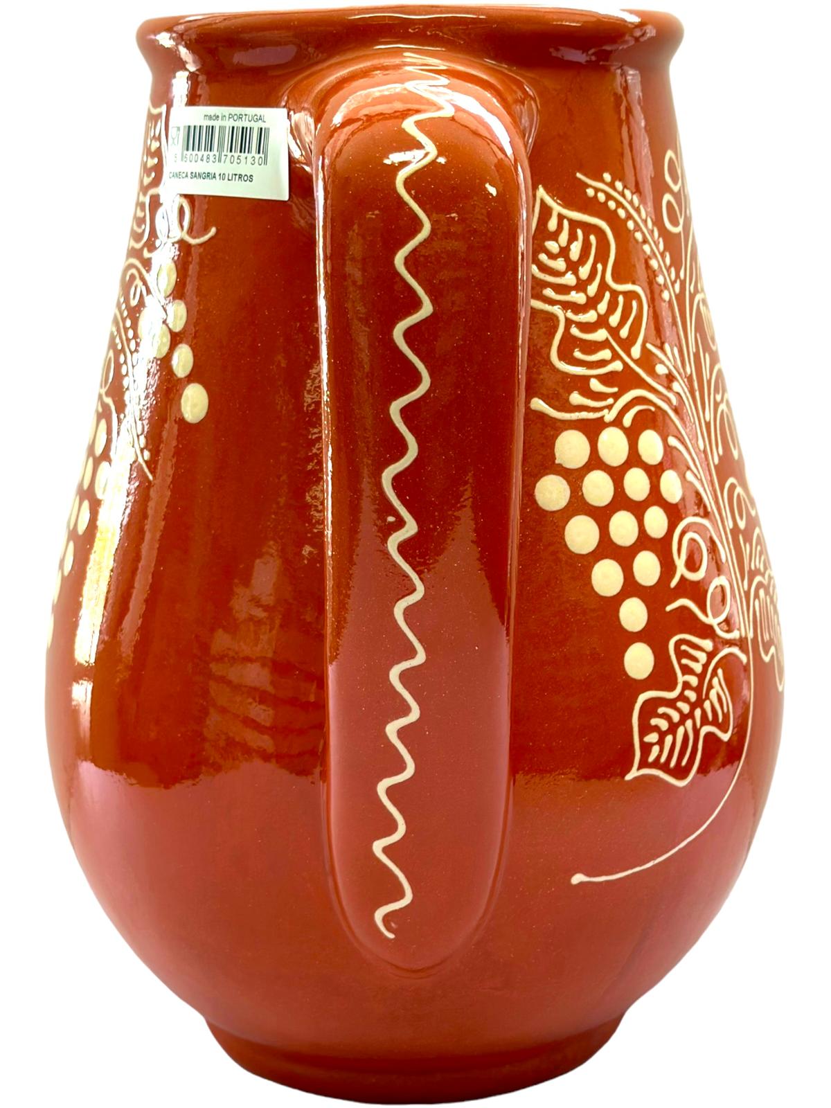 Edgar Picas Caneca Sangria Regional 10L Portuguese Terracotta Sangria Jug 31cm x 17cm x 26.5cm
