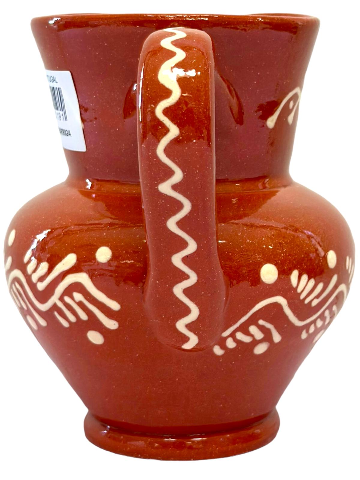 Edgar Picas Caneca Regional Barriga 1 Portuguese Terracotta Belly Jug Decorated 13.5cm x 9cm x 14cm