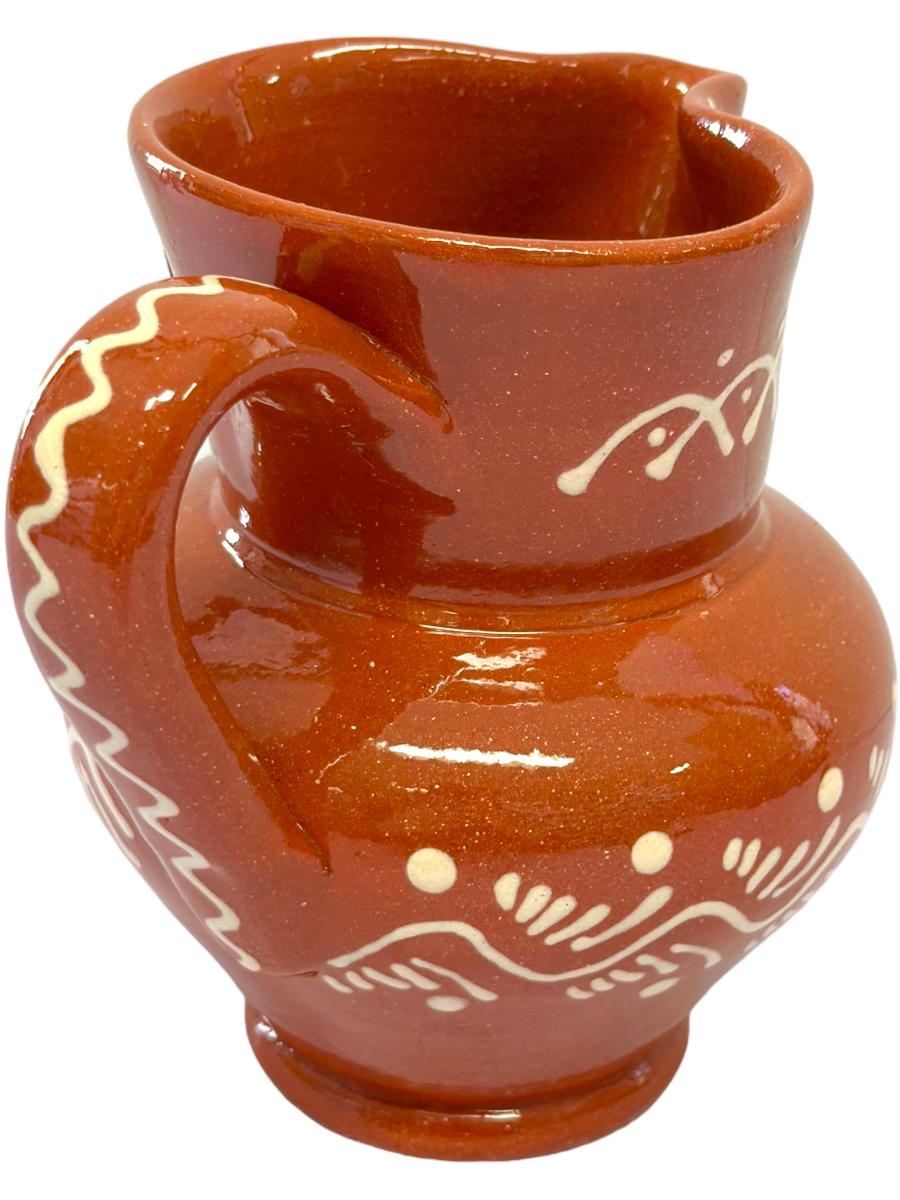 Edgar Picas Caneca Regional Barriga 1 Portuguese Terracotta Belly Jug Decorated 13.5cm x 9cm x 14cm