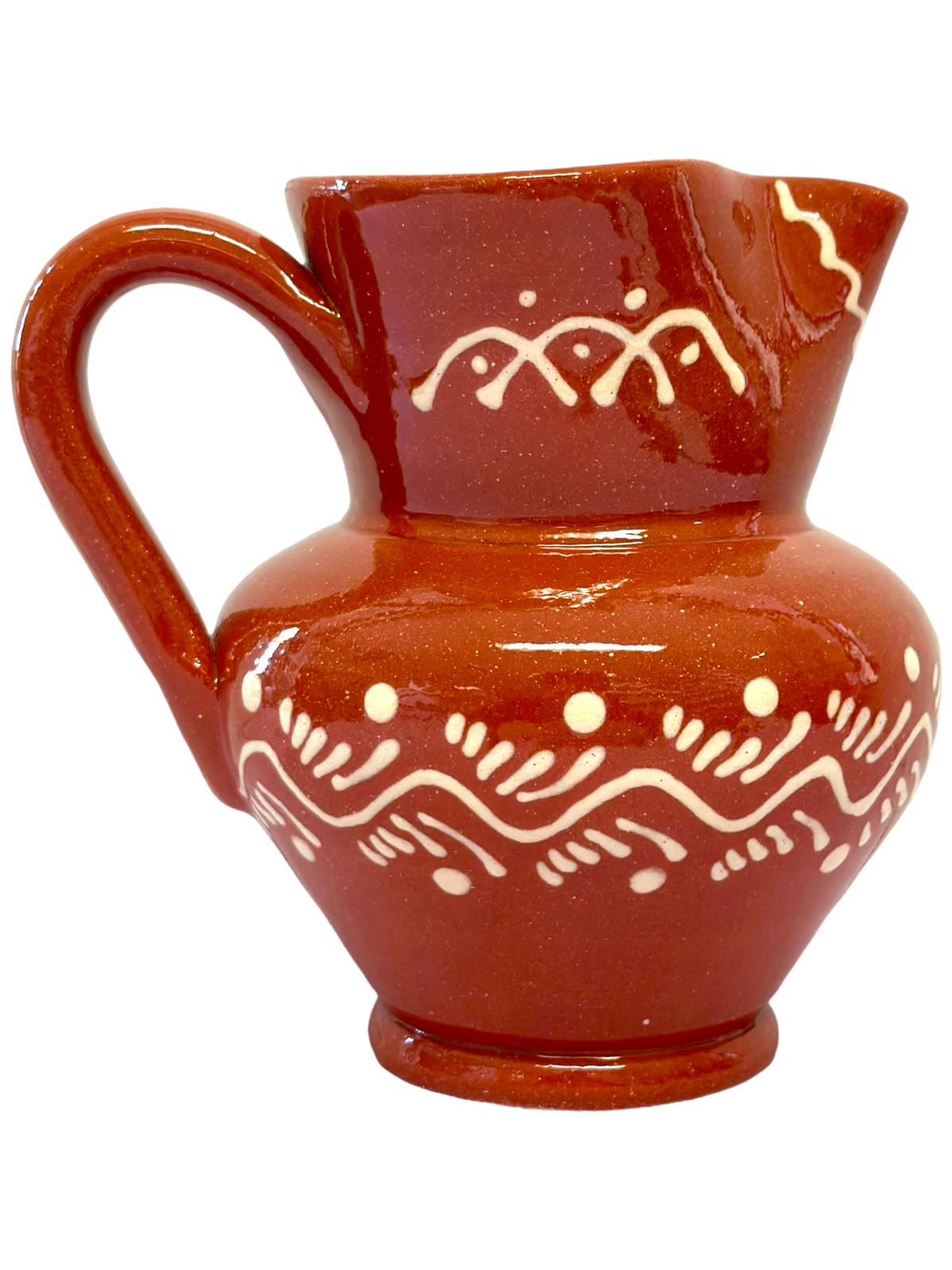 Edgar Picas Caneca Regional Barriga 1 Portuguese Terracotta Belly Jug Decorated 13.5cm x 9cm x 14cm