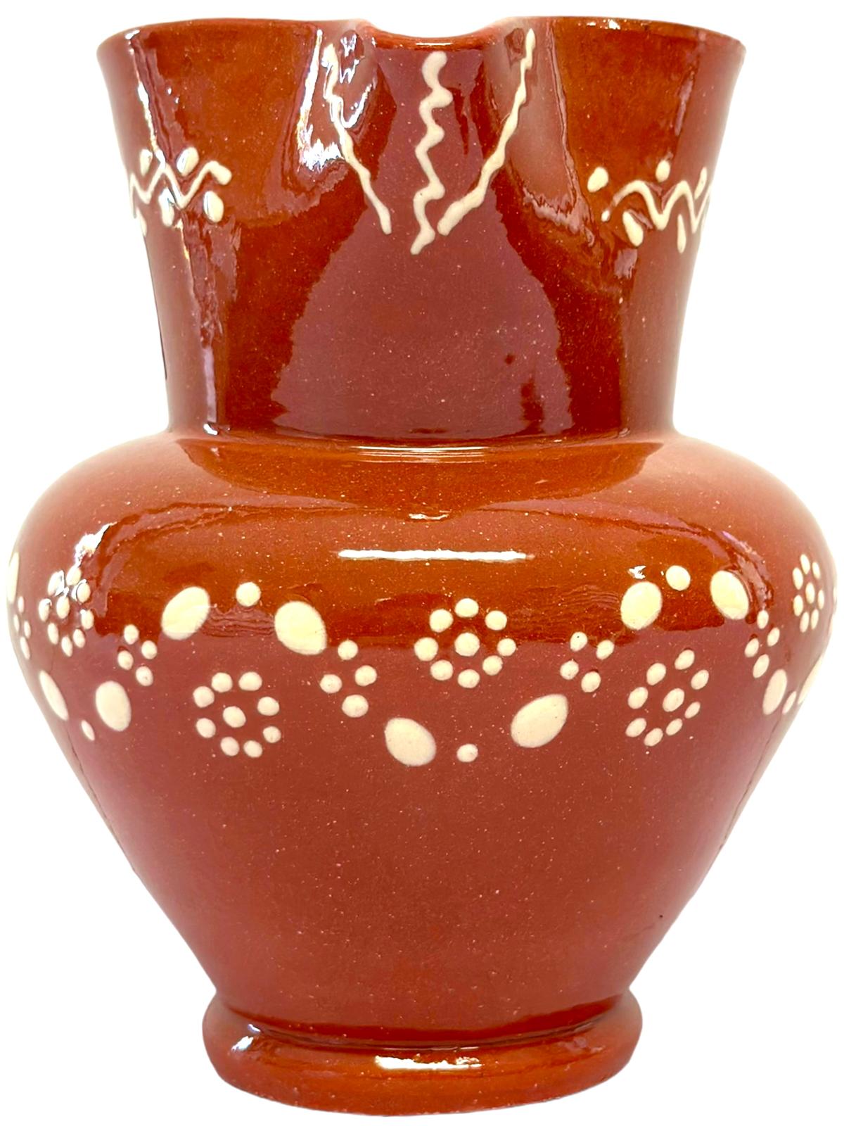 Edgar Picas Caneca Regional Barriga 2 Portuguese Terracotta Belly Jug Decorated 15.5cm x 10cm x 16cm